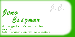 jeno csizmar business card